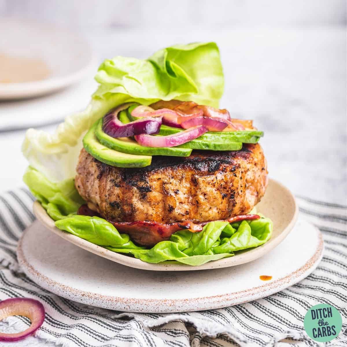 Keto ABC Burger Avocado Bacon Chicken Burger Thinlicious