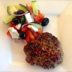 Lamb and Mint Burgers with a Greek Salad