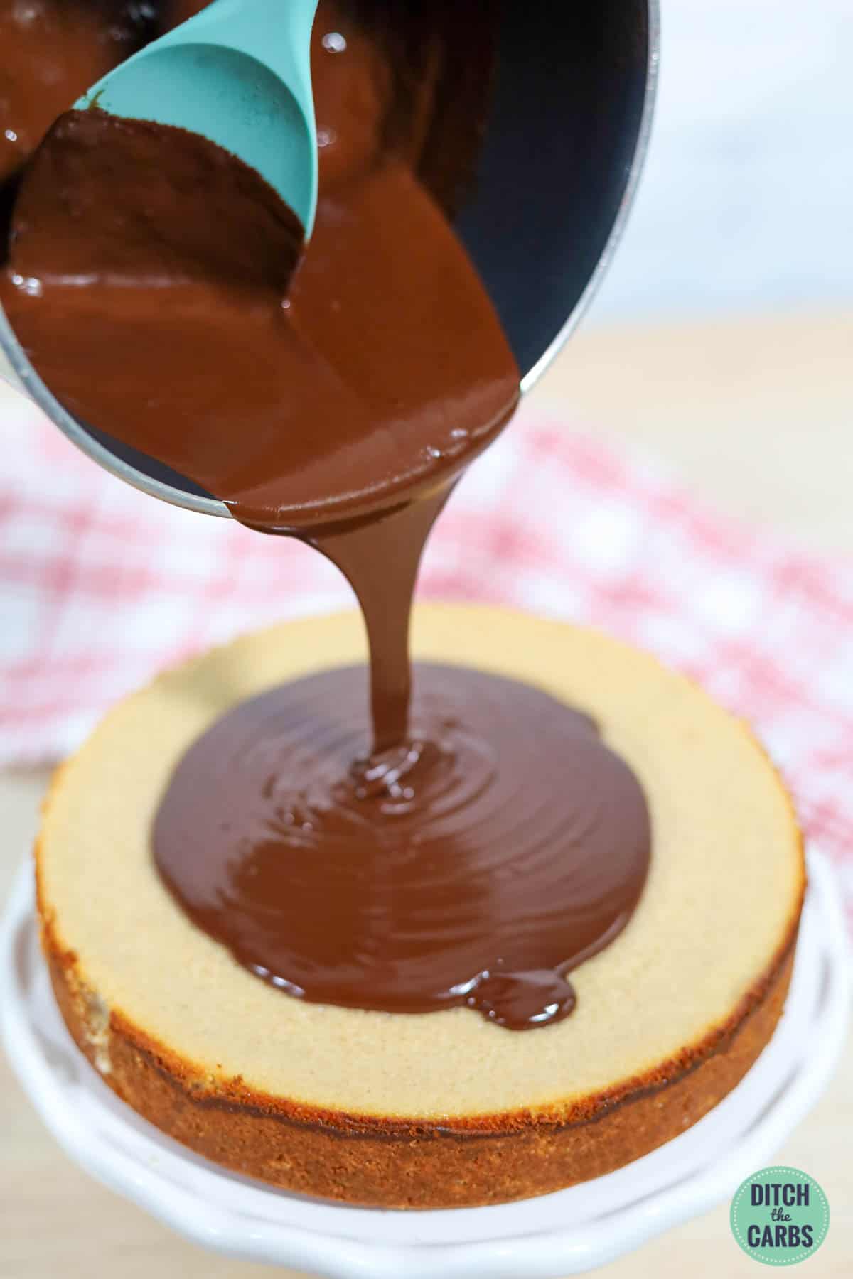 Keto Chocolate Ganache Cheesecake (New York Cheesecake)