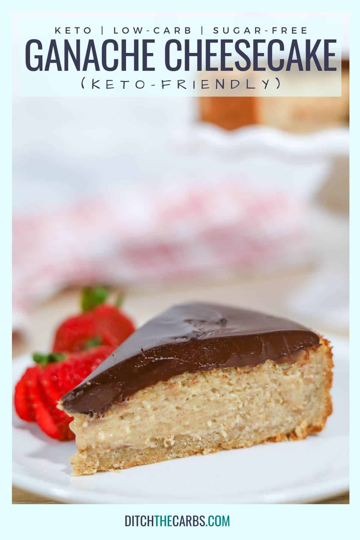 Keto Chocolate Ganache Cheesecake (New York Cheesecake)