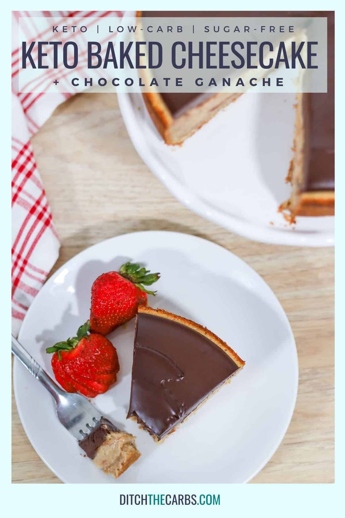 Keto Chocolate Ganache Cheesecake (New York Cheesecake)