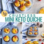 collage of how to make mini keto quiche