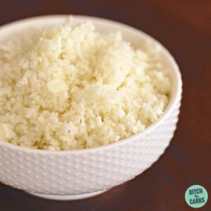 A close up of cauliflower rice