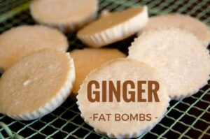 Ginger Fat Bombs sitting on a wire cooling rack