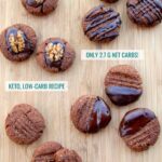 keto chocolate cookies on a wooden countertop
