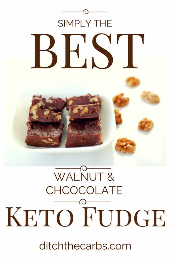 You have got to try this amazing walnut ket fudge recipe. It is so easy and takes only 5 minutes to make. Low carb, LCHF, Banting, gluten free and no added sugars. | ditchthecarbs.com