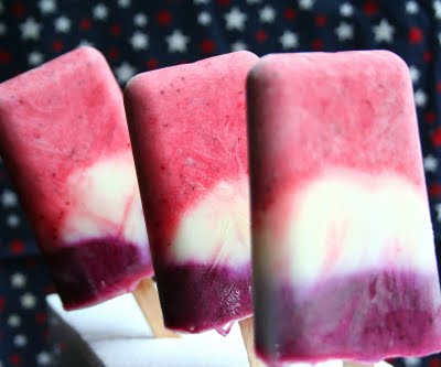 red and white yoghurt popsicles