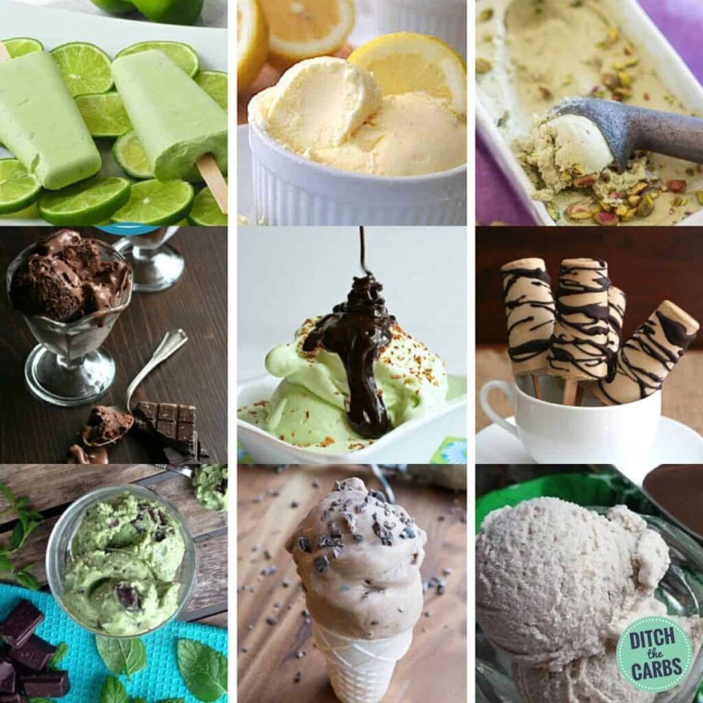 collage of 25 Sugar Free Ice Creams