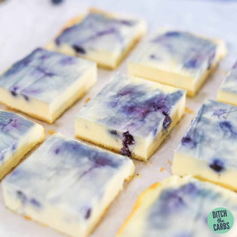 Vanilla Berry Keto Cheesecake Bars (Without Pastry)