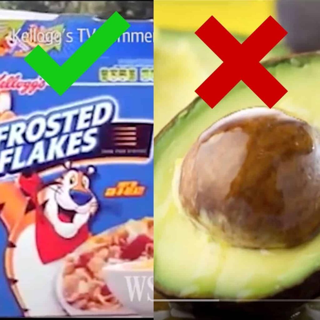 Frosted Flakes vs avocado