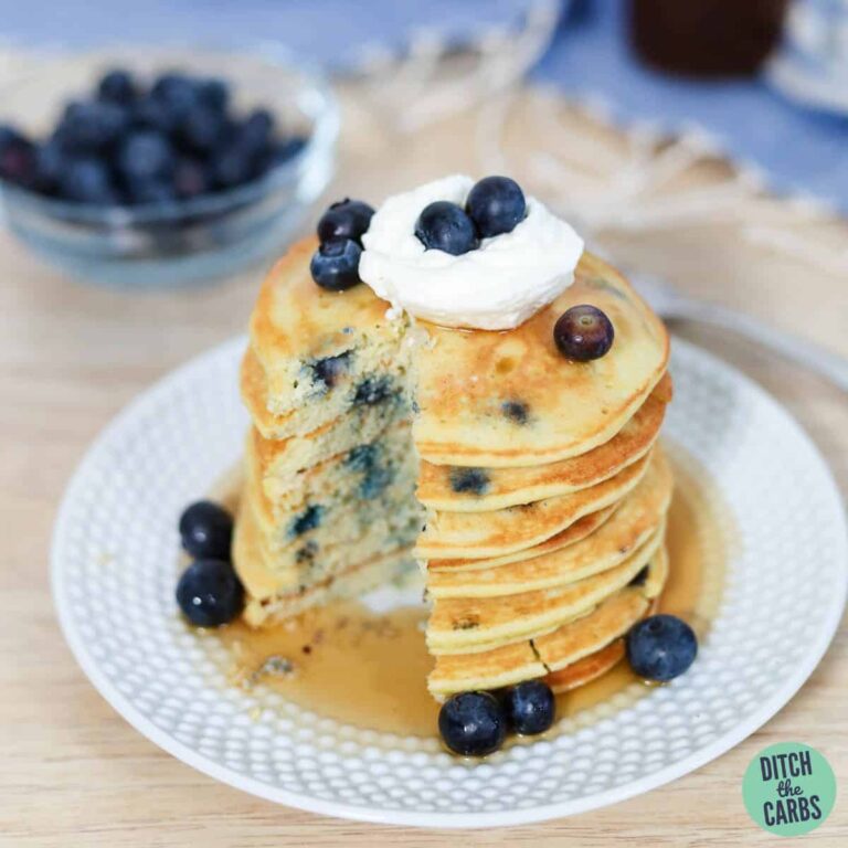 Easy Keto Blueberry Pancakes (Dairy-Free Gluten-Free)