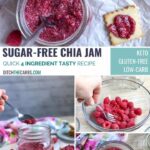A close up of many different images of sugar-free chia jam