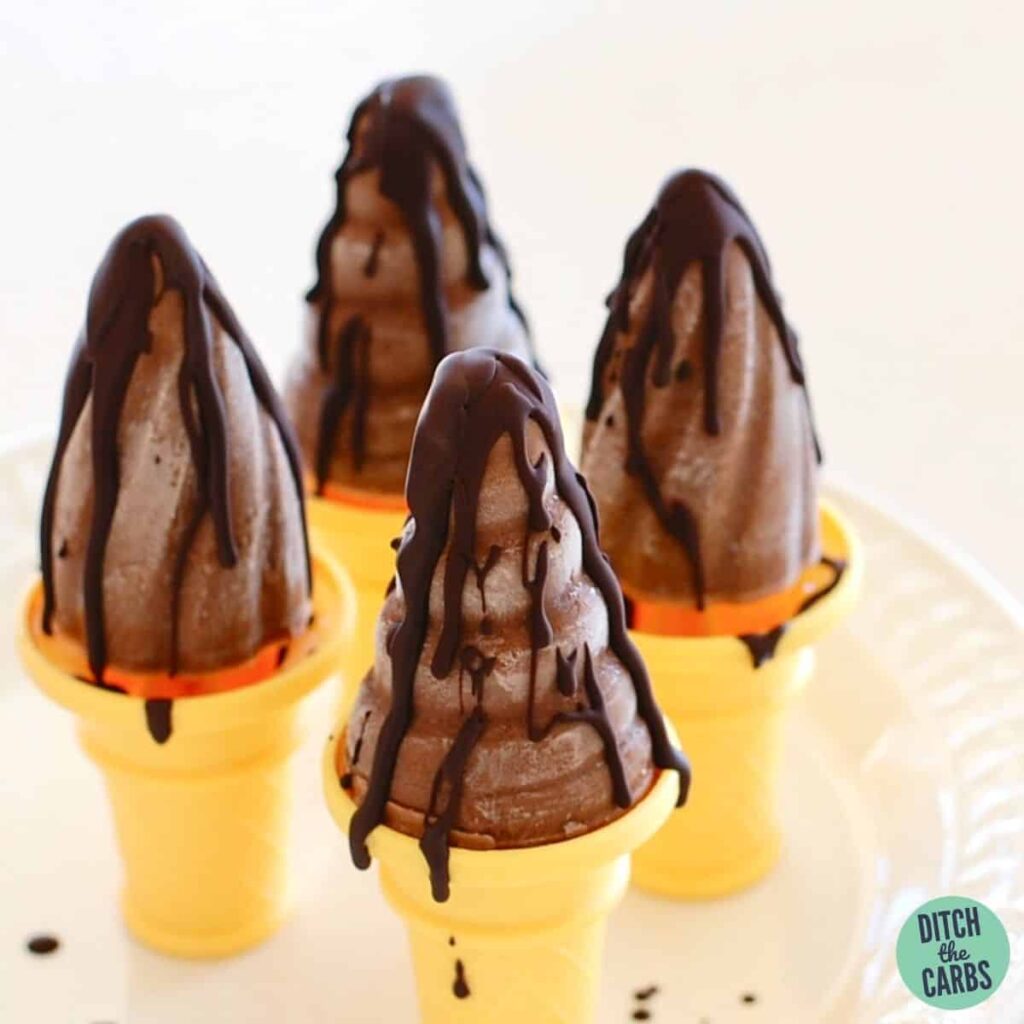 mocha popsicles on a white plate