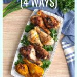 keto chicken drumstick recipes on a white platter