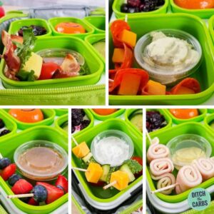 Lunchbox filled with healthy low-carb options