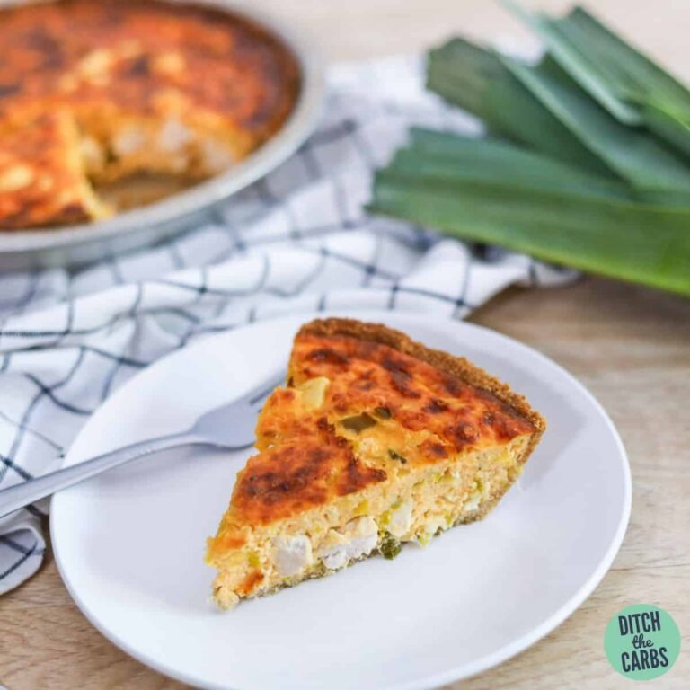 Easy Low Carb Chicken And Leek Pie (Almond Flour Crust)