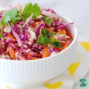 close up of low-carb Mexican coleslaw