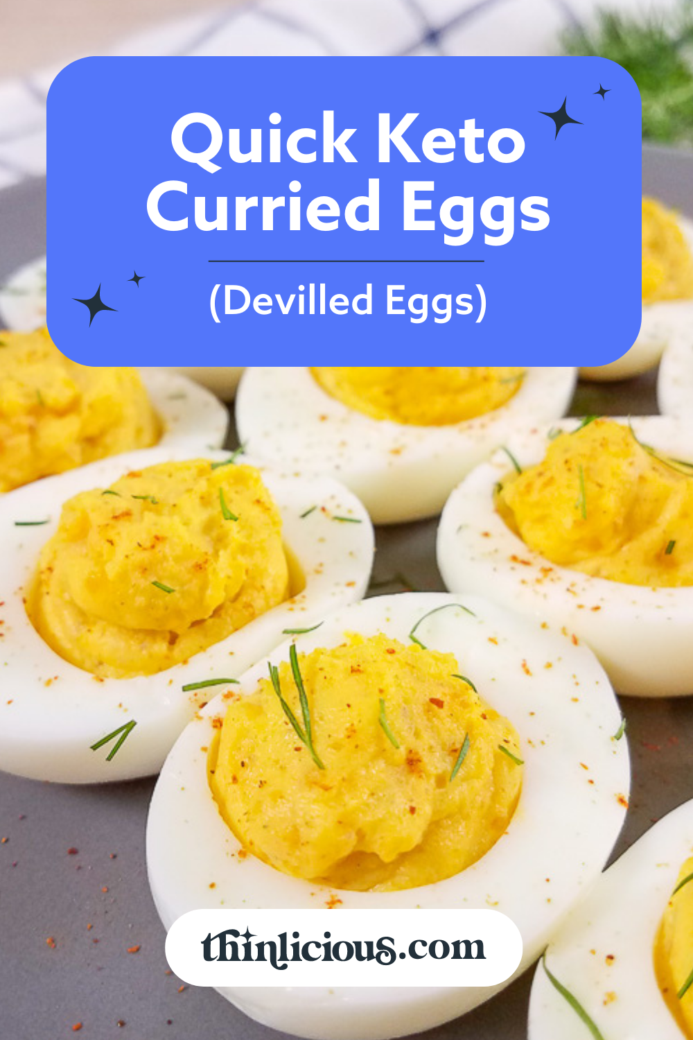 Quick Keto Curried Eggs (Deviled Eggs) - Thinlicious (1g net carbs)