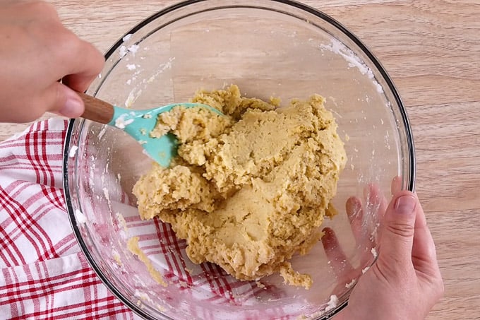 Mixing keto coconut flour bread