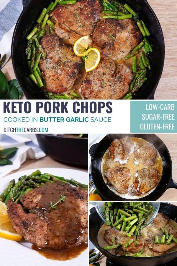 Yum! Keto pork chops in a garlic butter sauce is the perfect one pan meal!