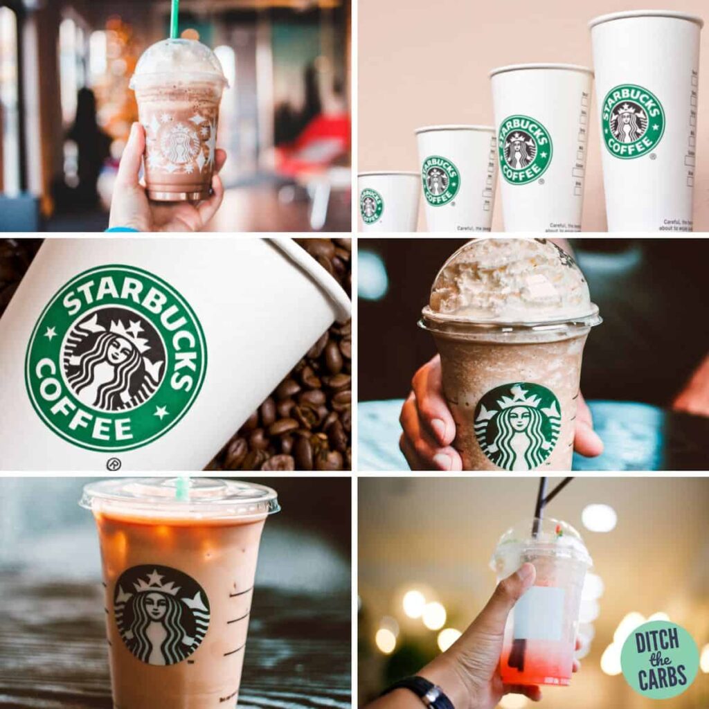 collage of the best keto Starbucks drinks