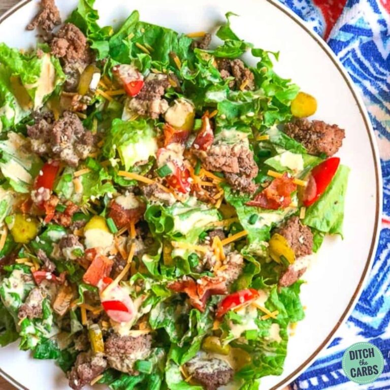 The Best Keto Hamburger Salad (Big Mac Salad)