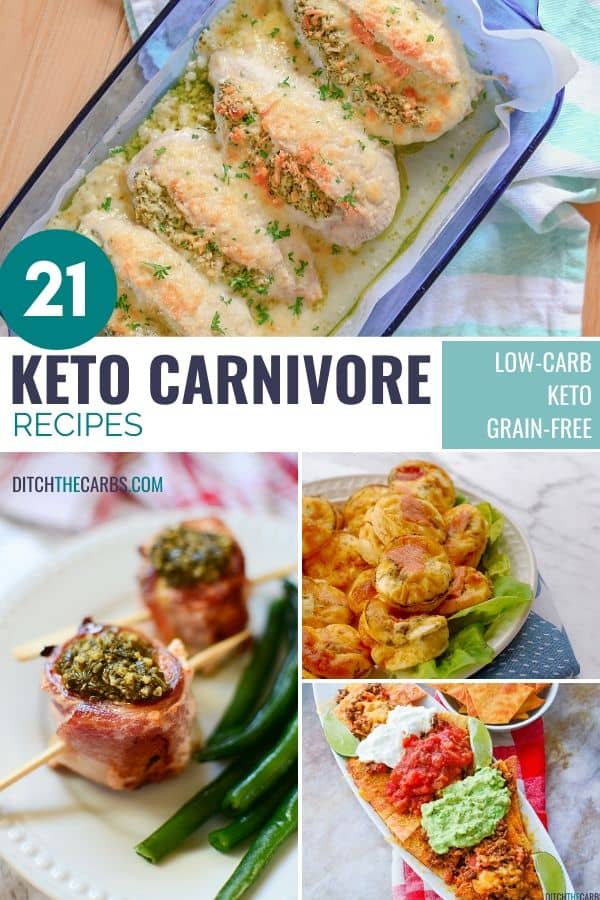 Collage of 21 keto carnivore recipes and how to serve them