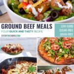 4 low-carb ground beef recipes Pinterest image