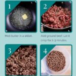 collage showing 4 low-carb ground beef recipes