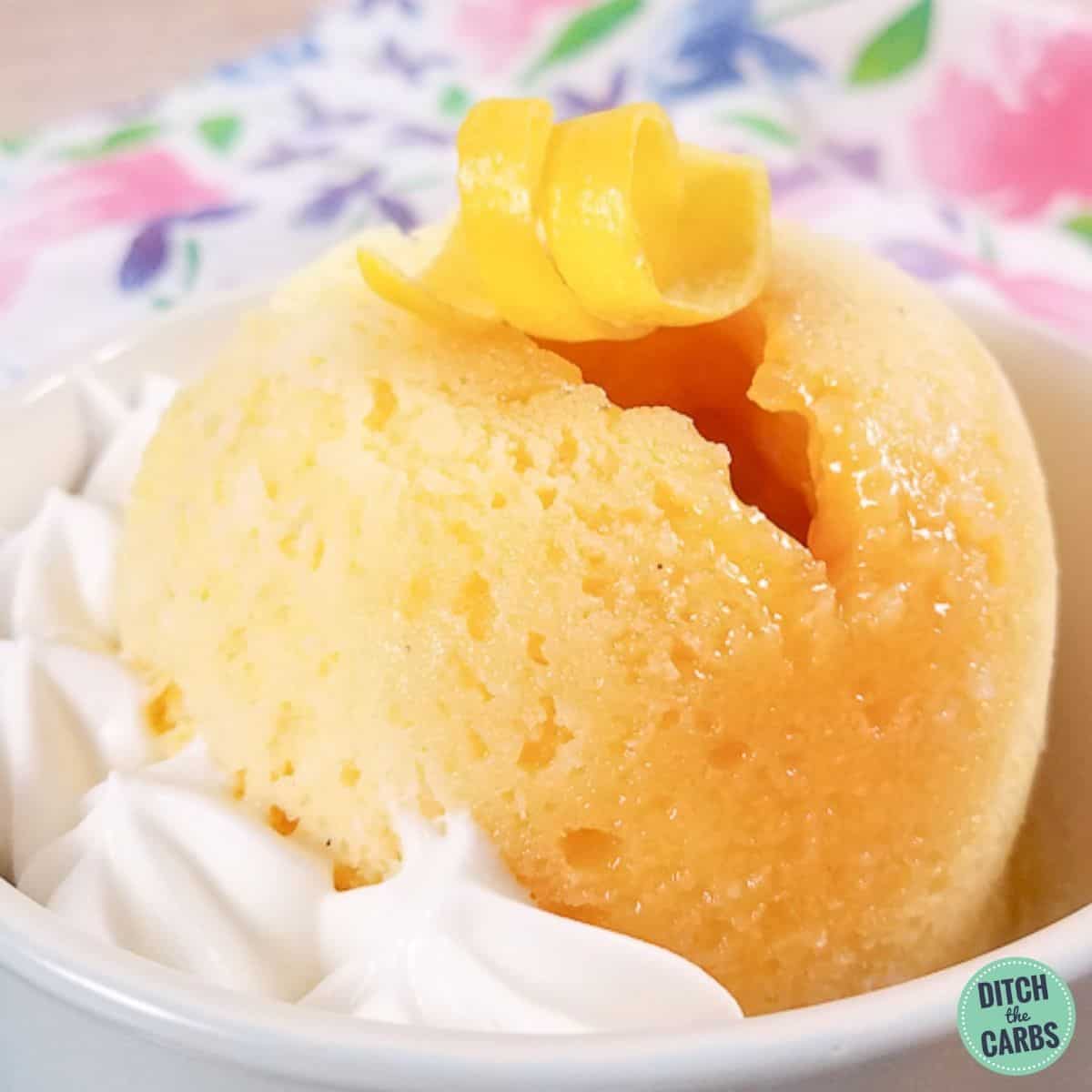 Keto Easy Lemon Mug Cake Recipe | So Nourished