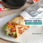 Copycat Low-Carb Taco Bell burrito rolled and wrapped in foil.