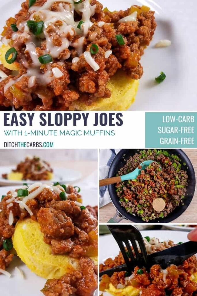 LowCarb Sloppy Joes (Plus Keto 1Minute Muffins) Thinlicious