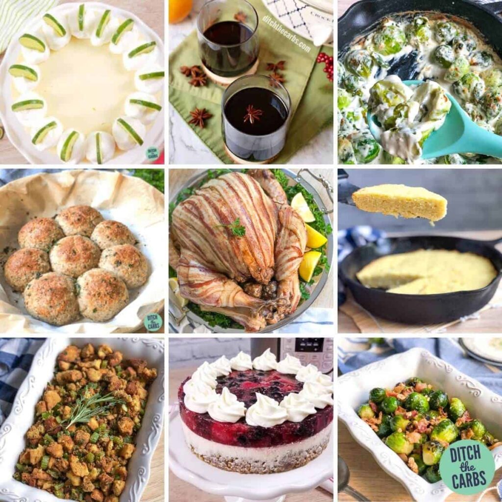 collage of 61 keto Thanksgiving recipes