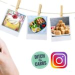 A cell phone and hand browsing the Instagram page for Ditch The Carbs 