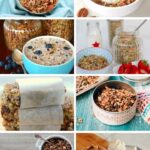 collage of granola breakfast dishes