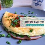 omelette on a blue plate