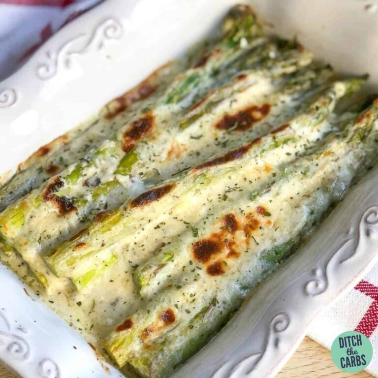 Easy Keto Cheesy Baked Asparagus (Oven/Air Fryer)
