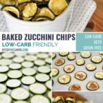 collage of baked zucchini chips