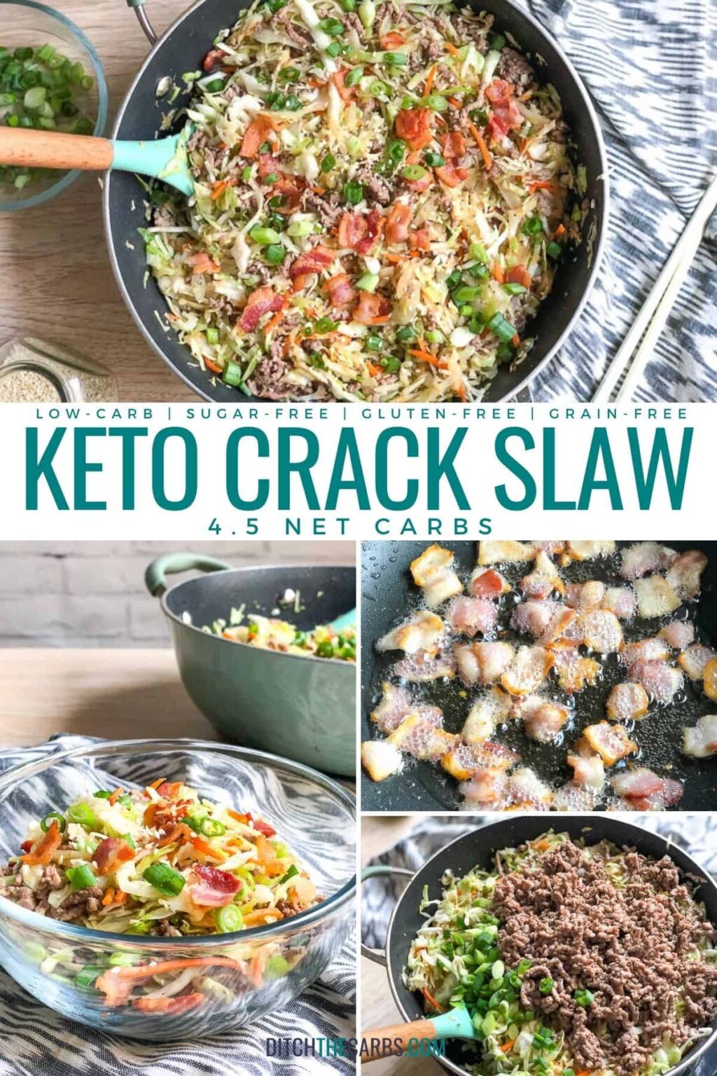 Easy Keto Crack Slaw Recipe (10-minute dinner) - Thinlicious