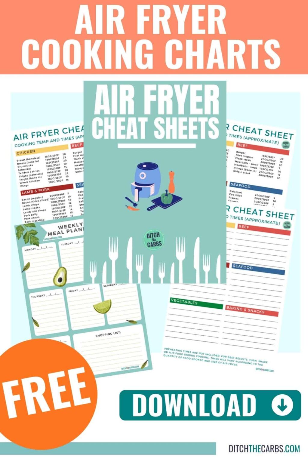 101 Keto Air Fryer Recipes (FREE Cooking Charts) - Thinlicious