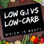 chalkboard with low glycemic index food
