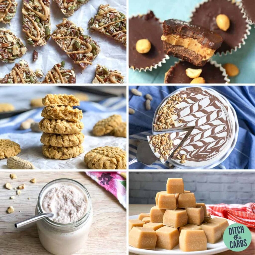 collage of the best keto peanut butter recipes (for beginners)