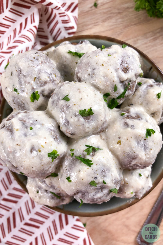 Homemade Creamy Meatballs with Goat Cheese (KetoFriendly) Thinlicious