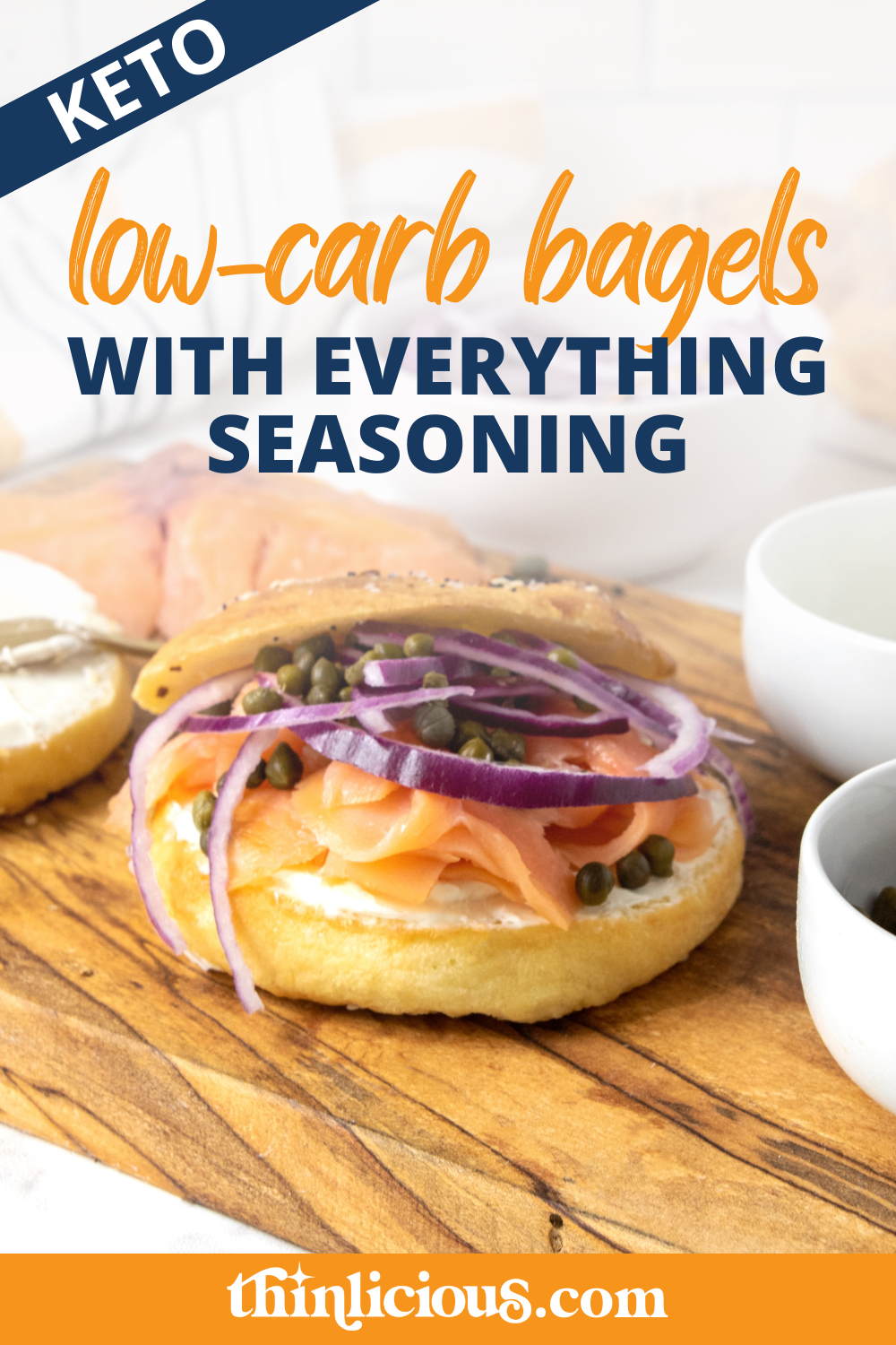 Low-Carb Bagels with Everything Seasoning - Thinlicious