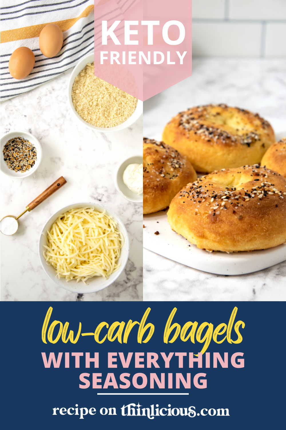 Low-Carb Bagels with Everything Seasoning - Thinlicious