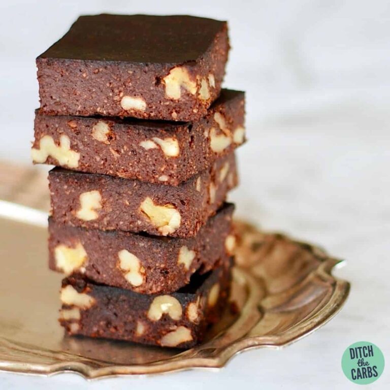 Quick Keto Chocolate Walnut Brownies (15 Minute Recipe)
