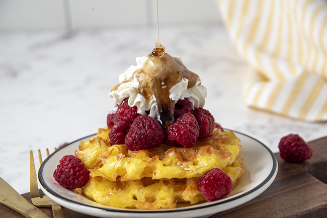 Dill Pickle Chaffles made in Mini Waffle Maker Turnips 2 Tangerines