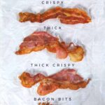 chart of how to cook bacon in the air fryer