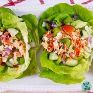 Slow Cooker Buffalo Chicken Lettuce Wraps