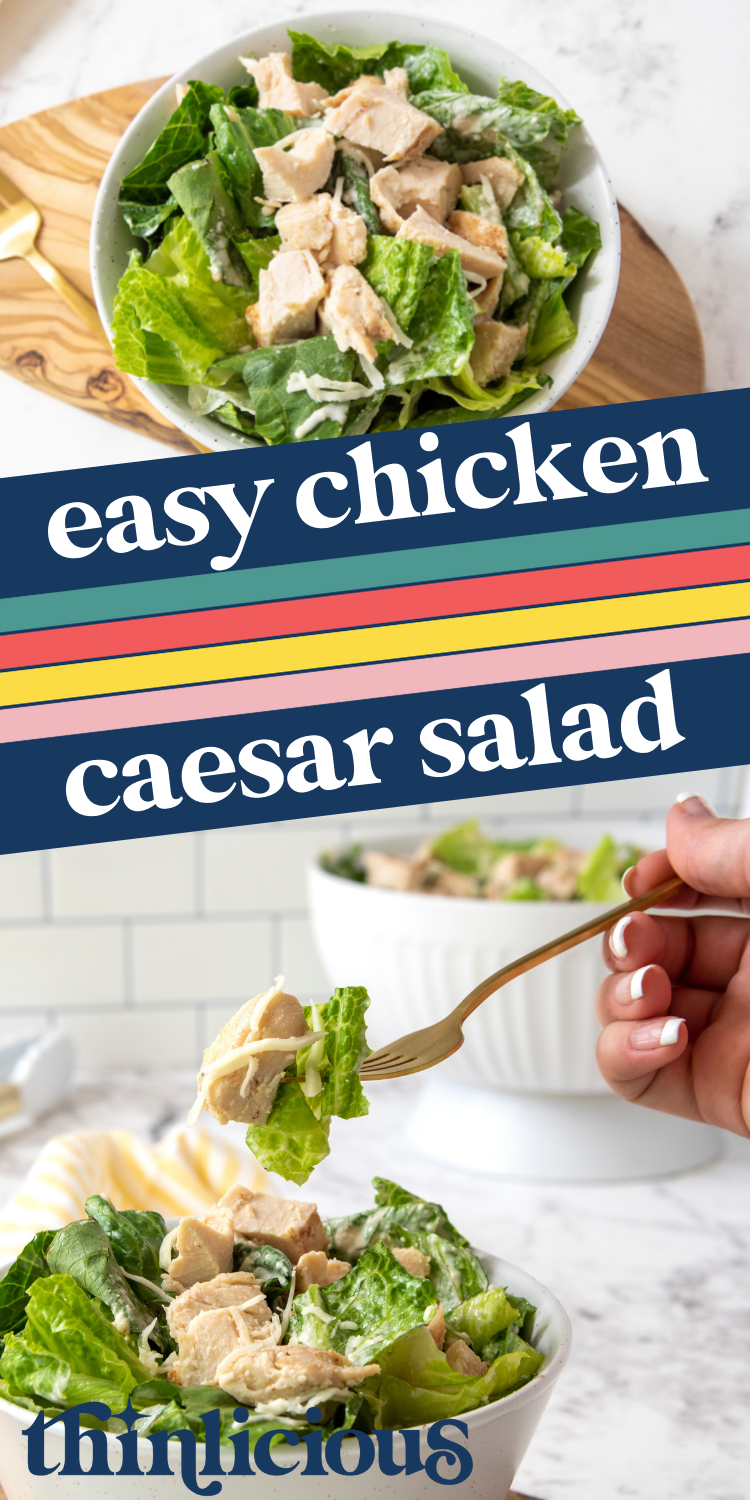 Easy LowCarb Caesar Salad with Chicken Thinlicious